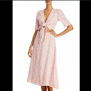 WAY OF FASHION tie front floral midi dress